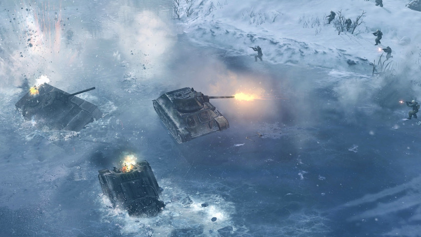Новый движок для Company of Heroes 2 в один миг способен обернуть победу игрока в поражение: стоит лишь льду проломиться под танками или пожару разгореться в деревне среди союзников.