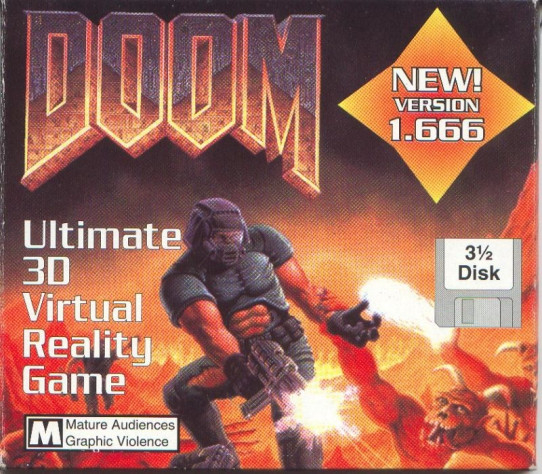 Обложка shareware-версии Doom. Понравился эпизод Knee-Deep in the Dead? За оставшиеся придётся заплатить!