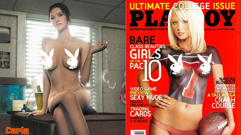 Карточка Карлы Валенти и октябрьский номер Playboy 2005-го года.