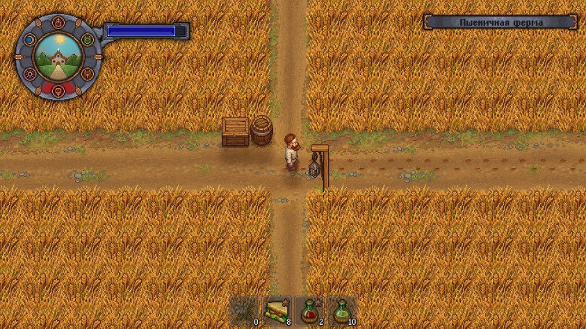 Перекресток на пшеничной ферме.