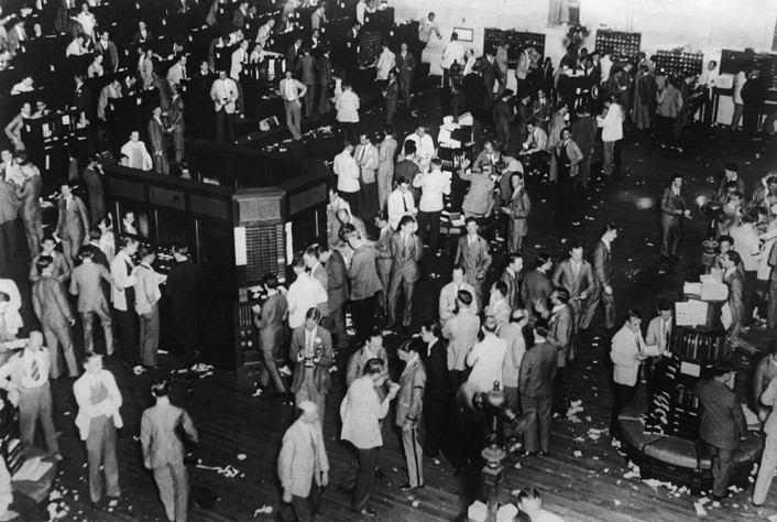 Паника на фондовой бирже, Нью-Йорк, США, 1929 г.