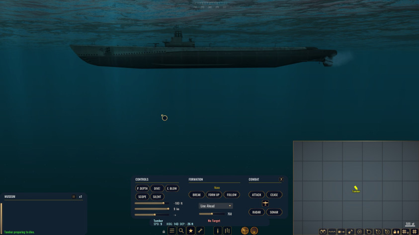 Die U -Boot -Kontrollschnittstelle: Für die Arkade ist es für den Simulator - zu vereinfacht und für die Strategie - zu unpraktisch zu schwierig