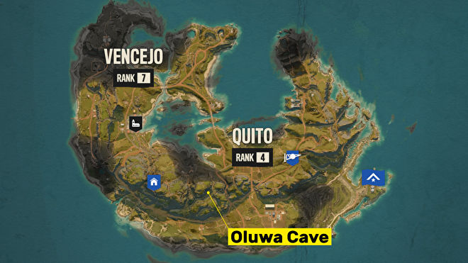 В этой пещере на острове Санктуарио спрятана одна из самых интереснейших загадок игры, связанная с поиском трёх реликвий и получением секретного амиго.