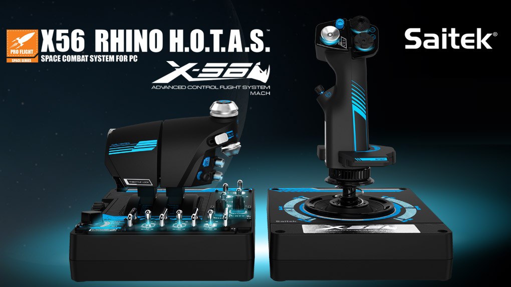 Джойстик и рычаг Saitek X-56 Rhino для космических симуляторов | StopGame