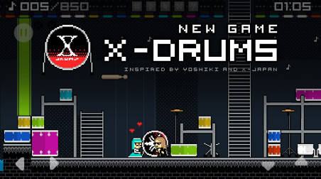 X-Drums. Pixel-art game.