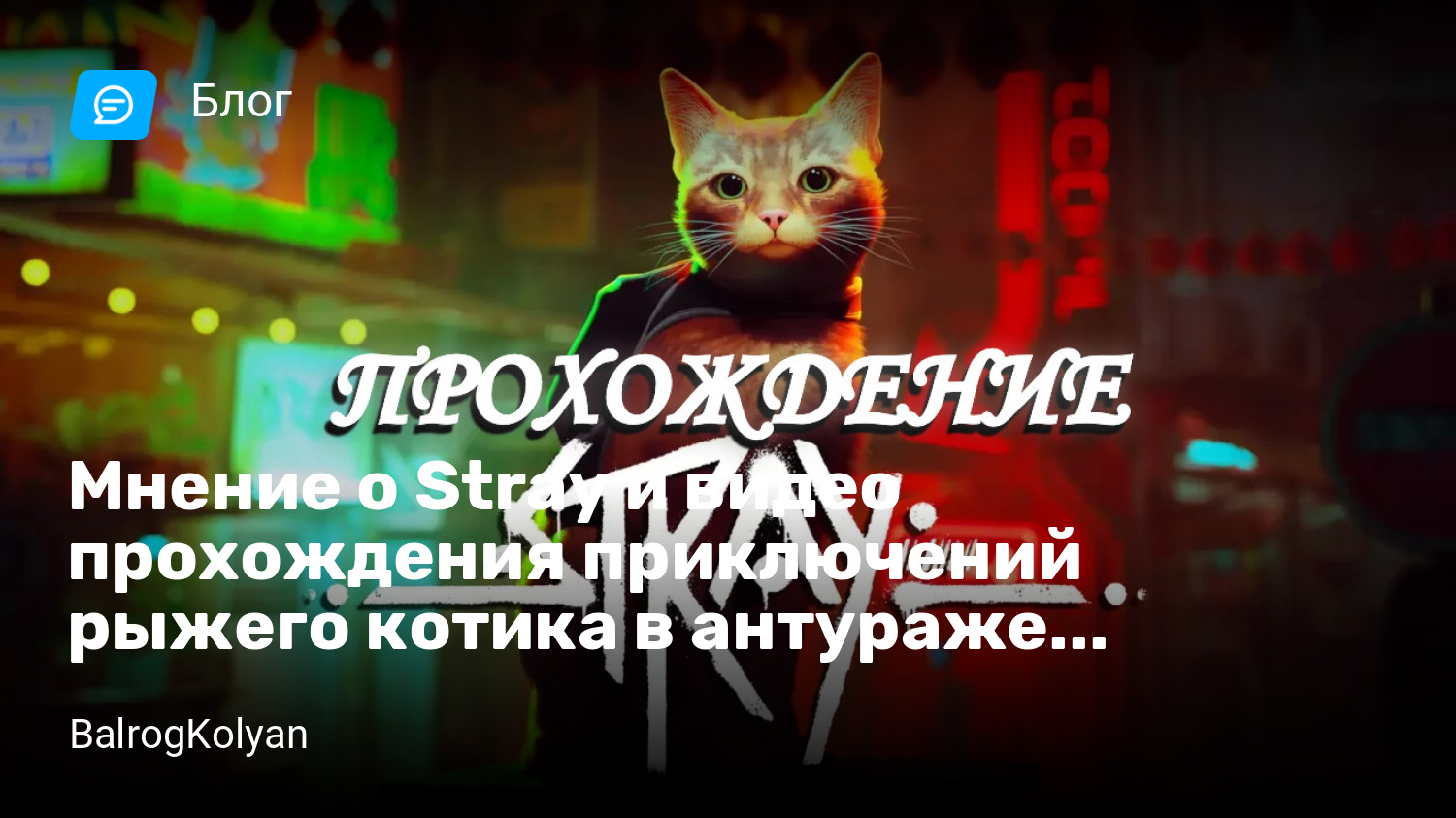 Мнение о Stray и видео прохождения приключений рыжего котика в антураже  киберпанка | StopGame