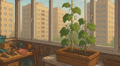 Огурцы на балконе