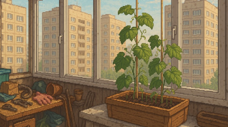 Огурцы на балконе