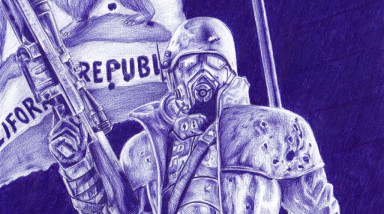 Рейнджер-ветеран НКР, Fallout NV. Рисунок ручкой