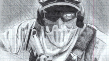Призрак, Ghost Recon Future Soldier. Рисунок карандашом