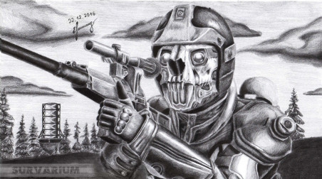 Хранитель поселения Край, Survarium. Рисунок карандашом