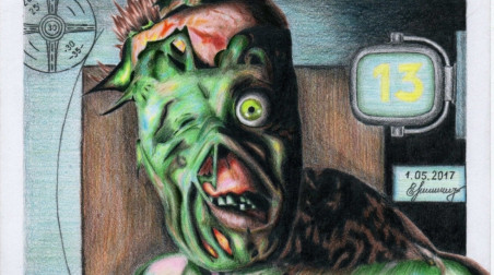 Гарольд, Fallout (1997). Рисунок акварельными карандашами.