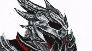 Даэдрическая броня, Skyrim. Рисунок шариковыми ручками