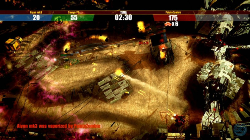 Взрывы, мельтешение, суматоха — обычная картина в Red Faction: Battlegrounds.