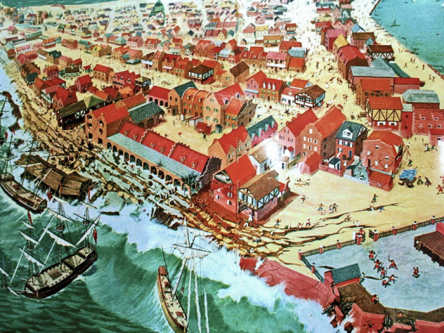 7 июня, 1692 год. День гибели величайшего города XVII века — Порт Роял. Ужасное землетрясение отправило целый город на дно океана вместе со всеми его жителями.