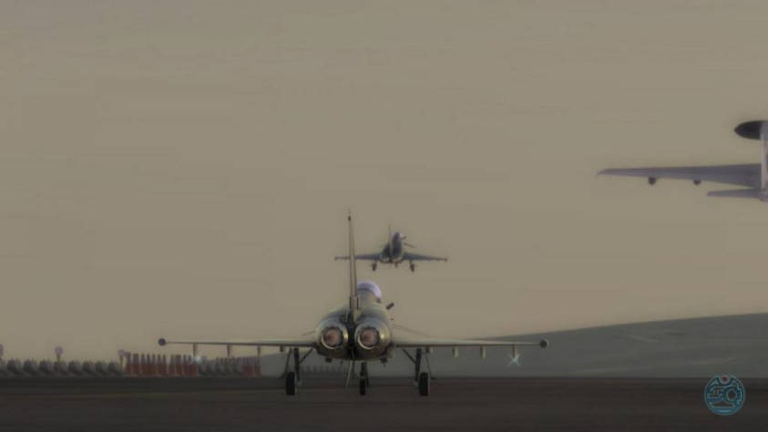 Eurofighter на ВПП. Игра выдает и такие красивые картинки.