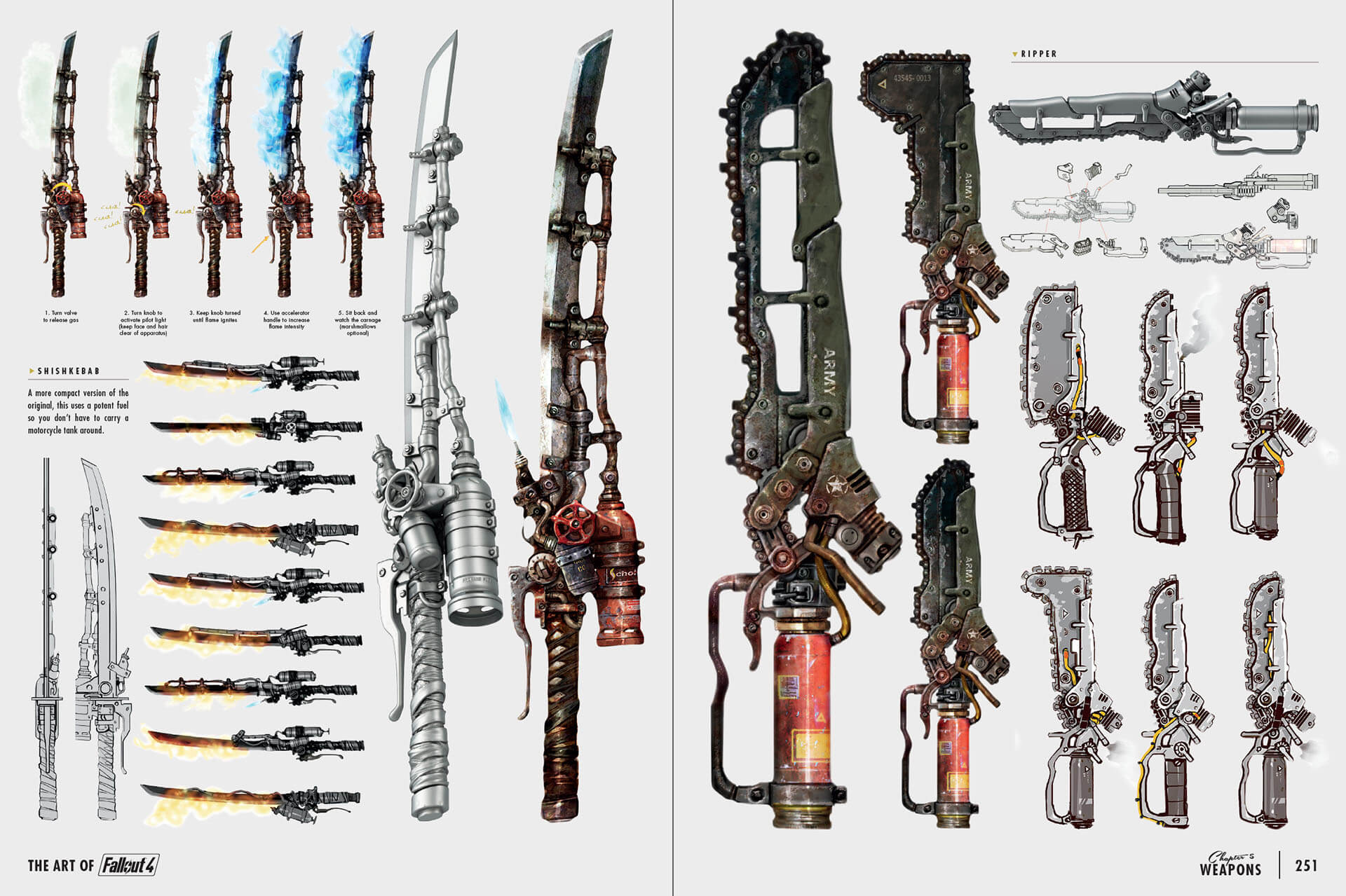 Иллюстрации из Fallout 4 показывают мир игры, монстров, оружие и многое дру...