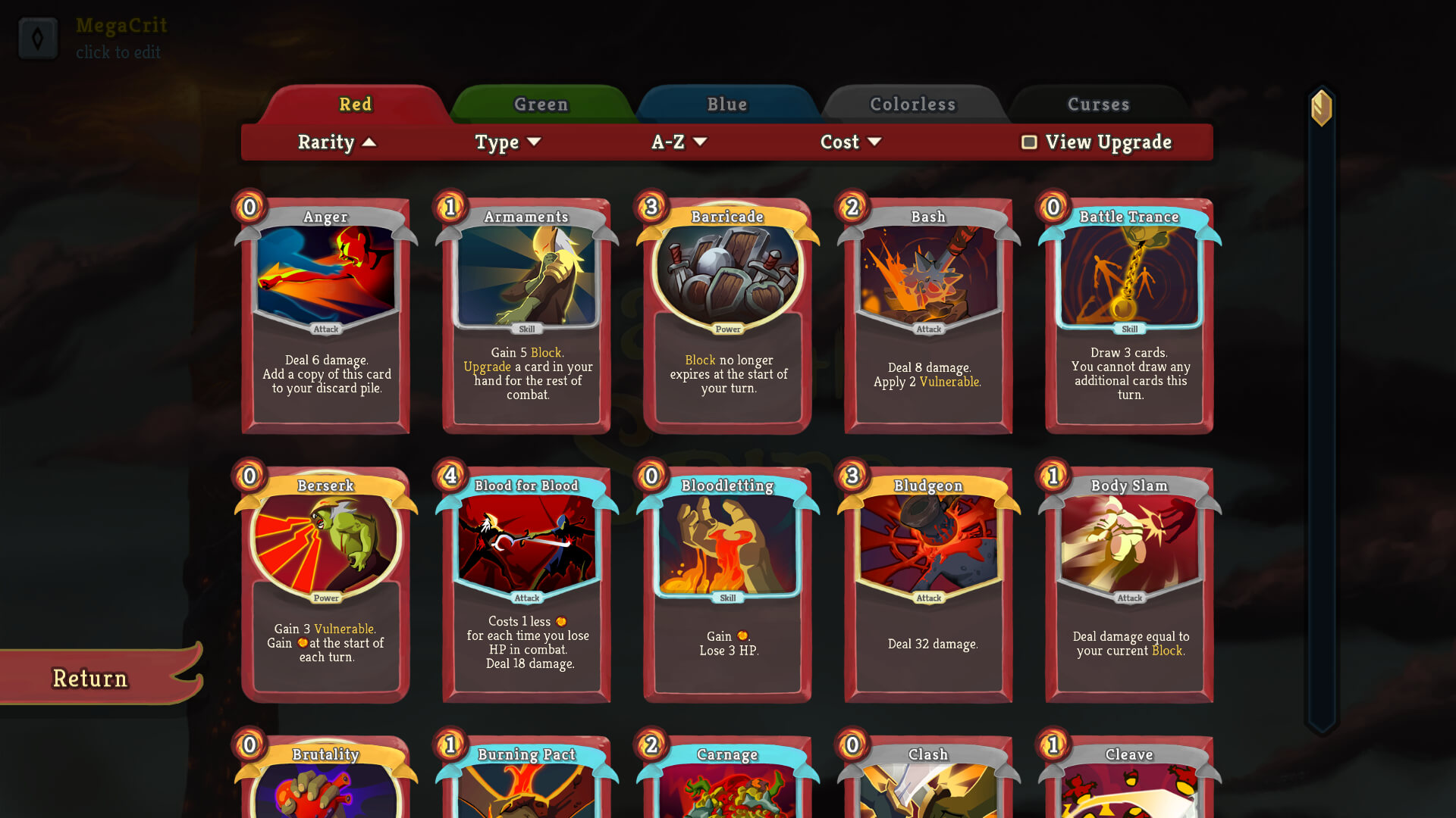 Hit Card &#8220;Roglik&#8221; SLAY THE SPIRE Selected from early Steam Access