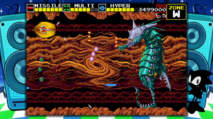 Скриншот Darius в Mega Drive Mini.