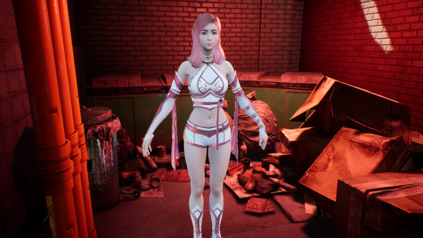 Скриншот из Cyberprank 2069 — модель персонажа стоит в игре в стандартной Т-позе.