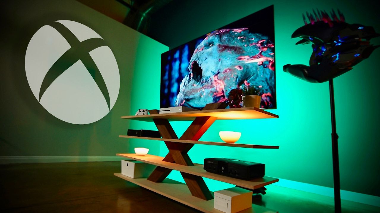 Xbox видит. Сетап Xbox one. Комната Xbox. Xbox в интерьере. Xbox one в интерьере.