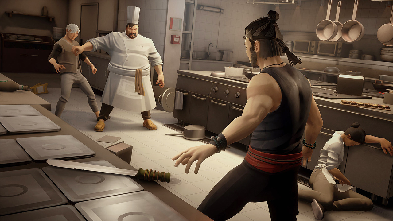 A clever guy played Sifu while swinging his fists in front of the screen A clever guy played Sifu while swinging his fists in front of the screen