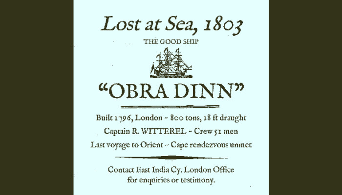 к игре Return of the Obra Dinn