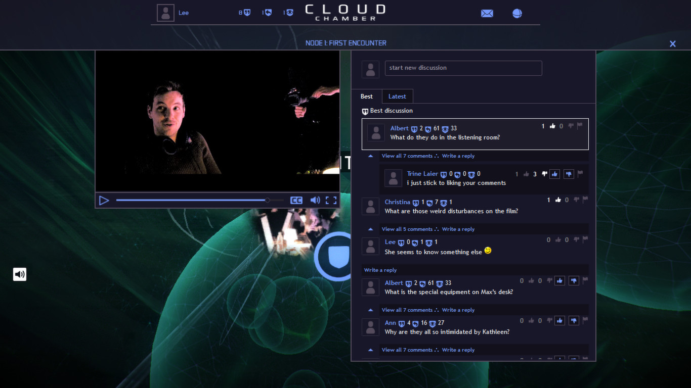 Restart encounter. Cloud Chamber игра. Cloud Chamber 2014. Versa cloud screenshot.