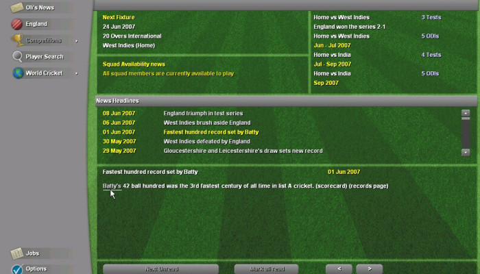 к игре Cricket Coach 2007