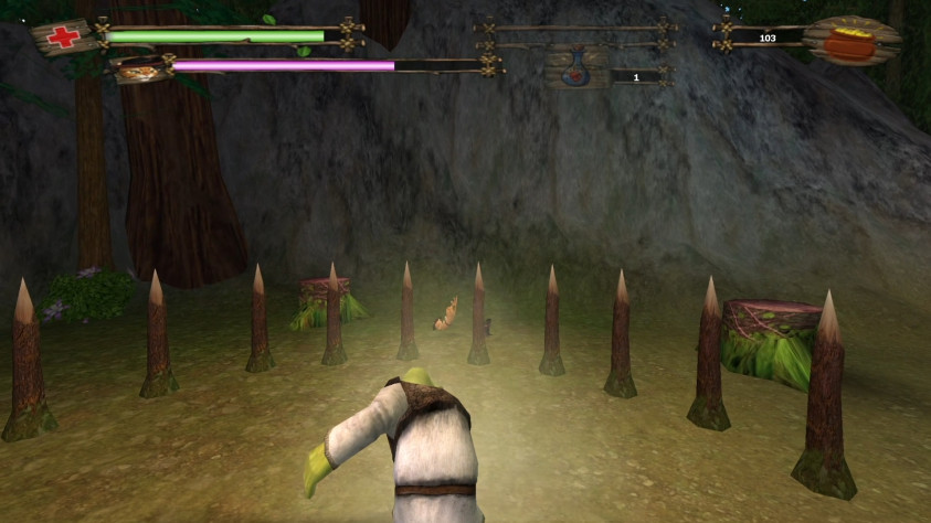 Нужно бить когда он перебегает между пнями. Да, это другое