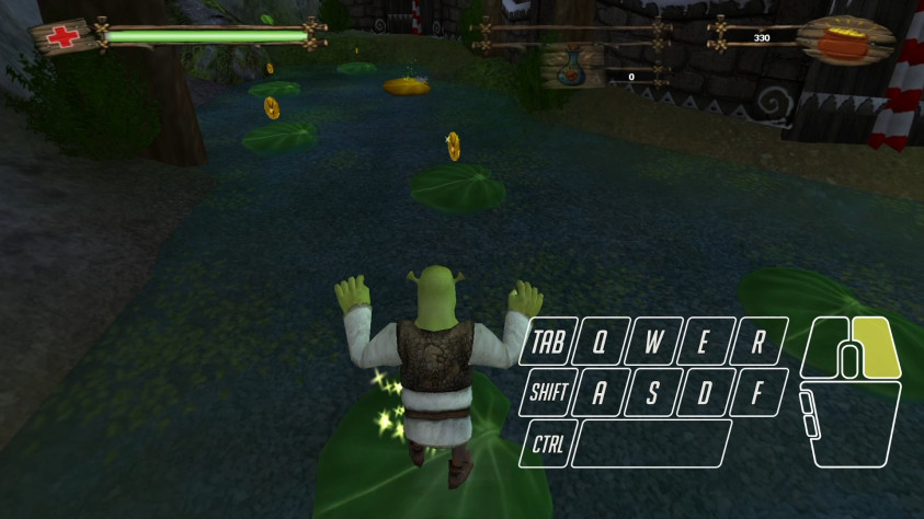 Для удачного прыжка на следующую кувшинку необходимо нажать только правую кнопку мыши