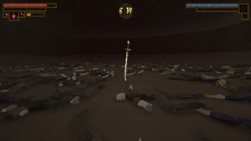 А вот и меч на месте падения трупа