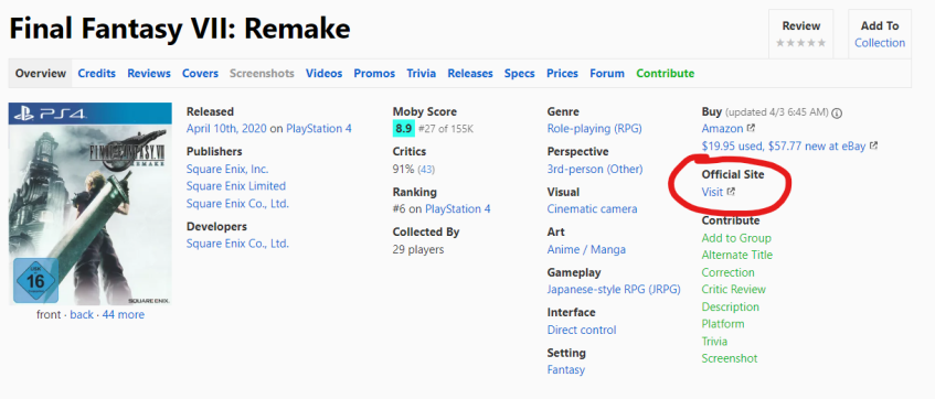 На&amp;nbsp;MobyGames