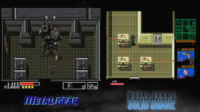 Визуальное сравнение первой (слева) и второй (соответственно) Metal Gear.