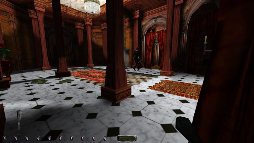 На ковры наступаем, на плитку не наступаем.