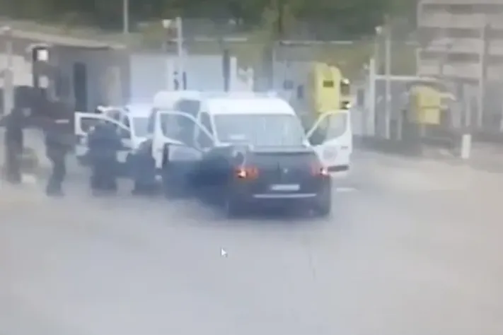 Кадры с нападения на конвой