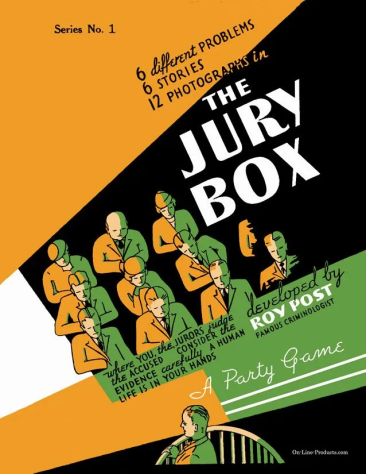 Первая, серийно выпущенная ролевая игра, The Jury Box (1930 год)