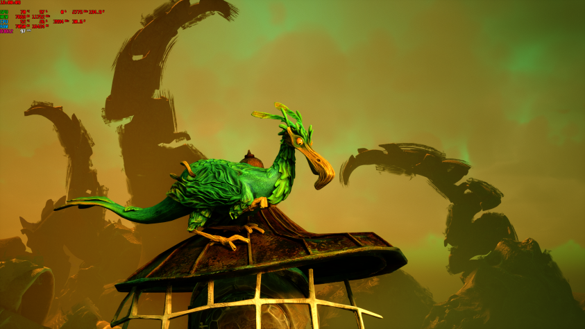 Напарник зелёный альбатрос Прутик. Крупный план.