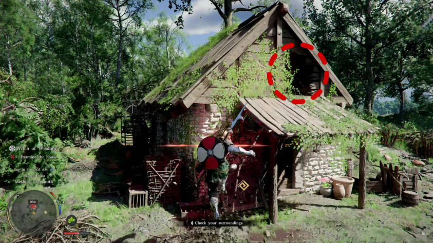 Без ключа попасть в&amp;nbsp;доме ведьмы можно через это отверстие в&amp;nbsp;чердаке.