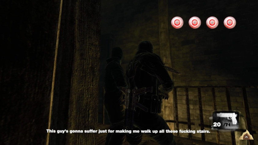 Игра, к слову, сама иронизирует над этим долгим уровнем с подъемом по церкви