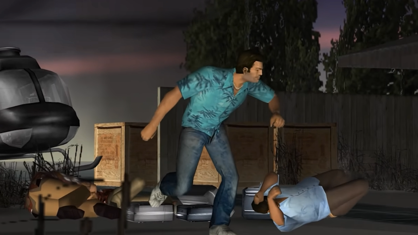 И тот оммаж довольно неуклюжий. Но и вины Rockstar тут нет - как технологии позволяли, так и сделали.