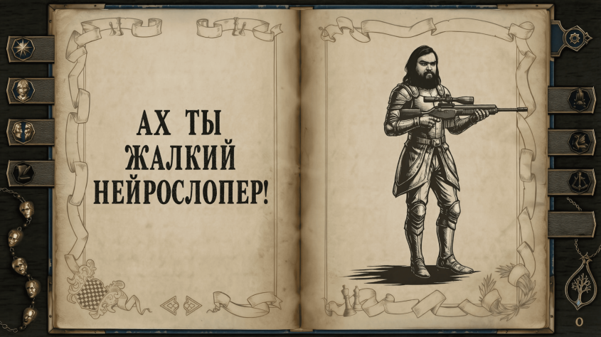 О да простят меня боги за эту дерзость, и да не окажусь я под прицелом за грехи мои...