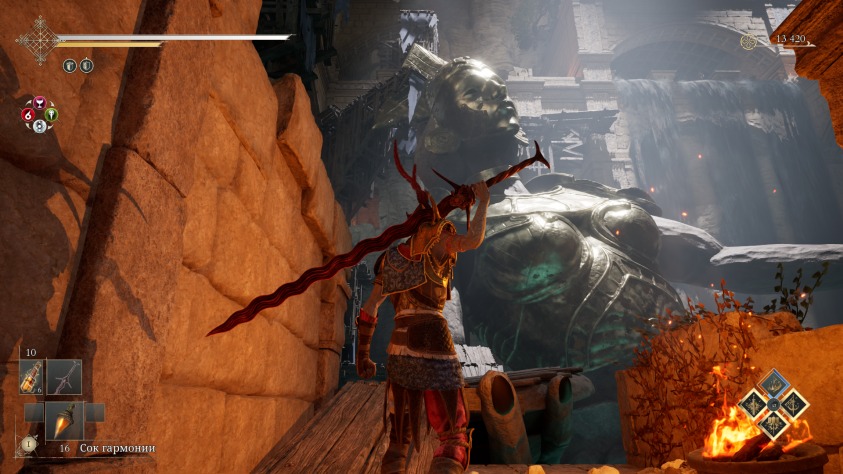 Сила ардоре даже гигантскую статую способна свалить! Правда только до момента, пока герой находится в зоне её действия.