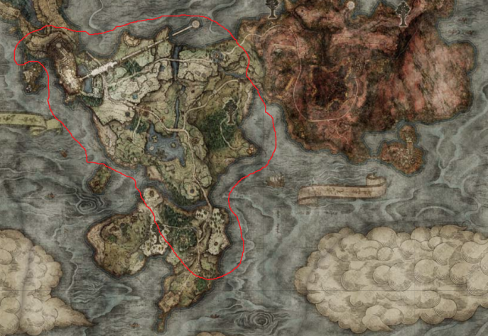 «Ну так ты пройди сначала.» Ага. А спать когда? Готовить покушать? Есть? Работать? Без последнего не было бы денег ни на Elden, ни на другие игры, ни на комп. Дайте время и денег, и я вам все пройду. Целиком и полностью. С лором и со всем сюжетом. На скринах отметил сколько я пробежал и полный размер карты