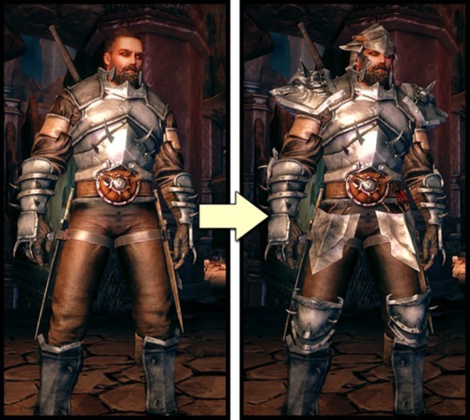 Пример изменения в визуале героя после крафта