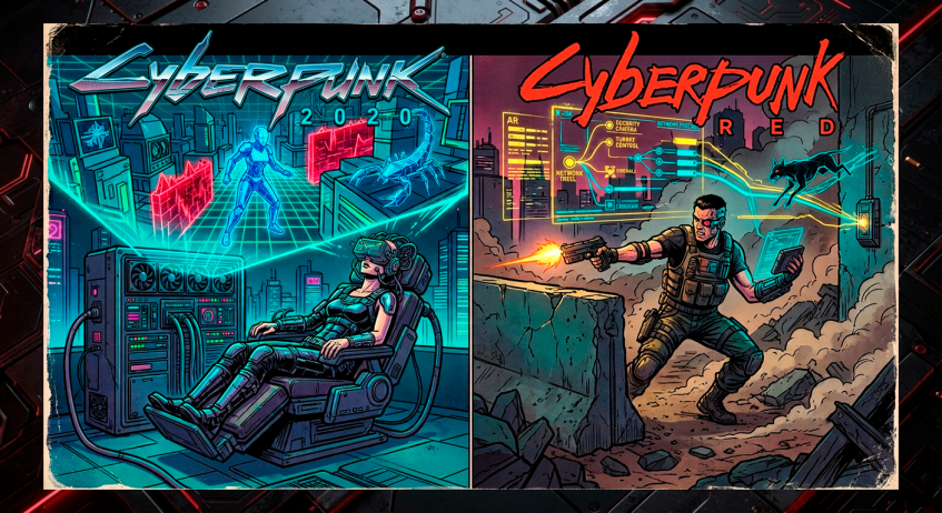 Разница в&amp;nbsp;нетраннинге 2020 и&amp;nbsp;Red. В&amp;nbsp;Cyberpunk 2020 СЕТЬ&amp;nbsp;— огромное виртуальное пространство. Нетраннер может взламывать объект на&amp;nbsp;другом континенте, не&amp;nbsp;выходя из&amp;nbsp;дома. В&amp;nbsp;Cyberpunk Red СЕТЬ разрушена, нетраннеру нужно быть как можно ближе к&amp;nbsp;месту взлома, при этом он&amp;nbsp;подвергается опасности, поэтому всегда находится рядом со&amp;nbsp;своей командой&amp;nbsp;— в&amp;nbsp;то&amp;nbsp;время как в&amp;nbsp;2020 нетраннер играет свою игру в&amp;nbsp;отрыве от&amp;nbsp;остальных.