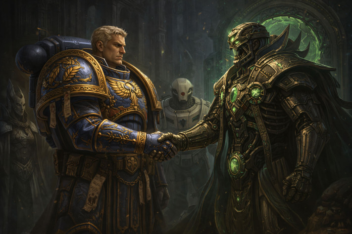 Робаут Жиллиман и предводитель Некронов