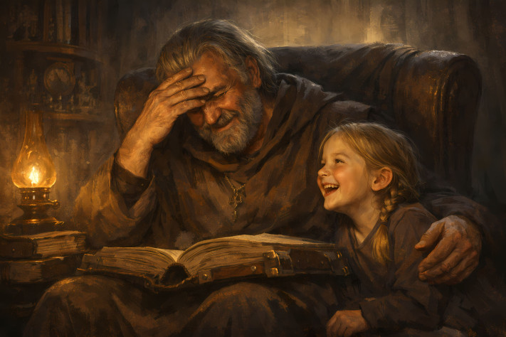 Дедушка и внучка