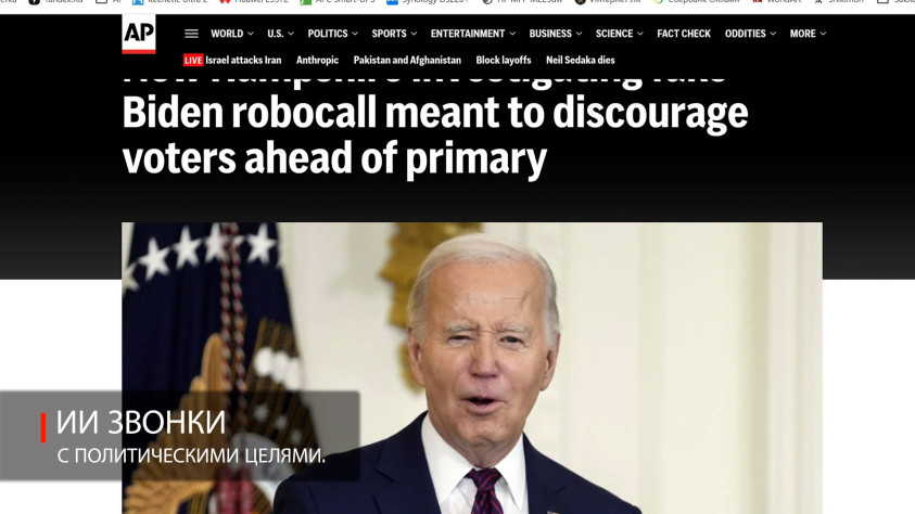 ИИ-звонки в США с политической агитацией.&amp;nbsp;