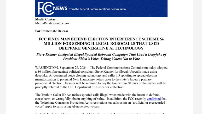 ИИ-звонки в США с политической агитацией. 